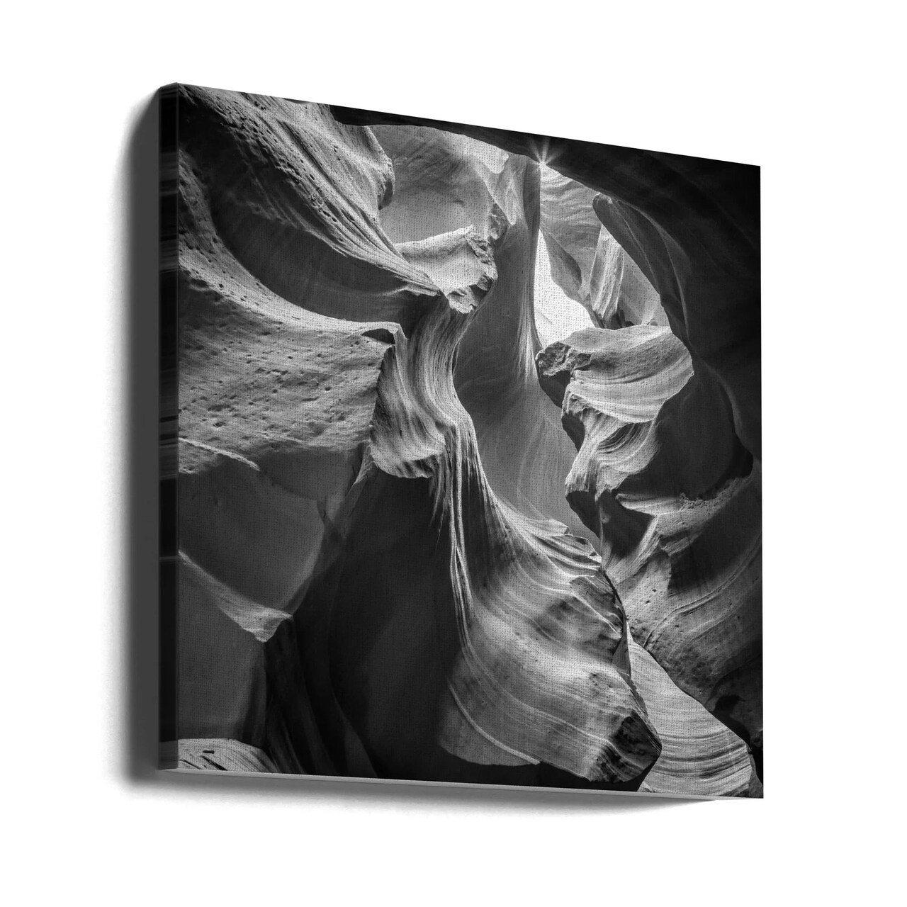 MONOCHROME ANTELOPE CANYON Rock Formation Square 24x24 Canvas Corporate Office Art